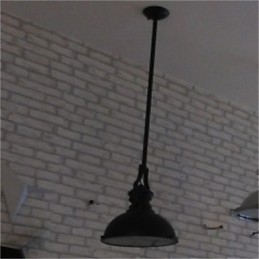 Lampadario a sospensione in ferro battuto nero industriale a singolo punto luce