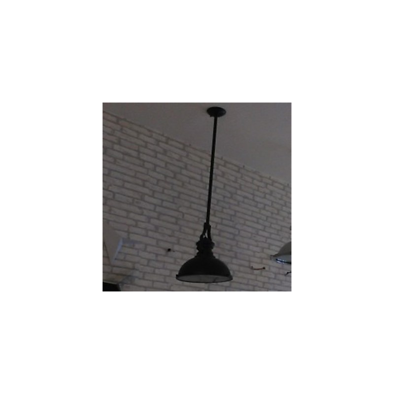 Lampadario a sospensione in ferro battuto nero industriale a singolo punto luce