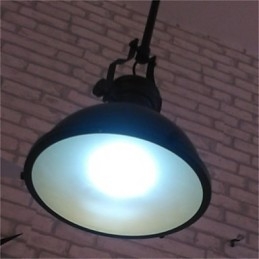 Lampadario a sospensione in ferro battuto nero industriale a singolo punto luce