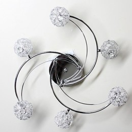 Plafoniera a filo moderna in cristallo galvanizzato 8 lampadine G4