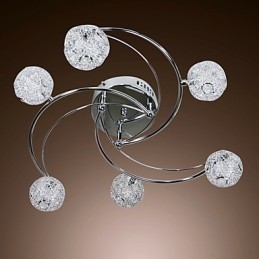 Plafoniera a filo moderna in cristallo galvanizzato 8 lampadine G4
