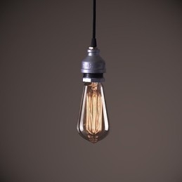 Lampada a sospensione rustica vintage retrò in metallo argento