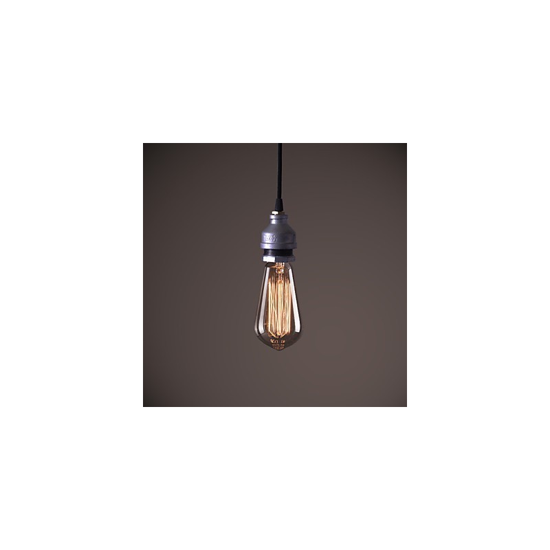 Lampada a sospensione rustica vintage retrò in metallo argento