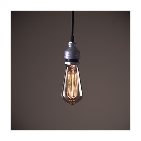 Lampada a sospensione rustica vintage retrò in metallo argento