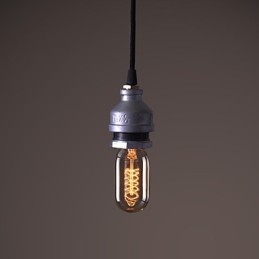 Lampada a sospensione rustica vintage retrò in metallo argento