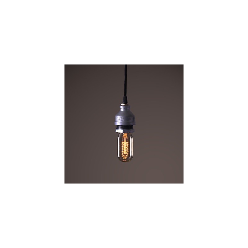 Lampada a sospensione rustica vintage retrò in metallo argento
