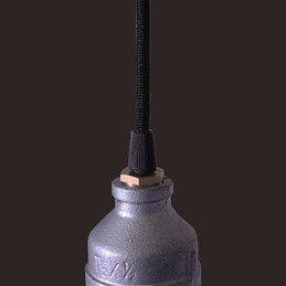 Lampada a sospensione rustica vintage retrò in metallo argento