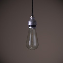 Lampada a sospensione rustica vintage retrò in metallo argento