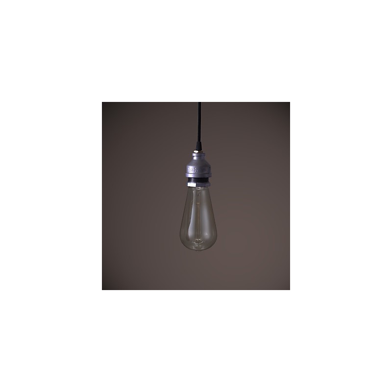 Lampada a sospensione rustica vintage retrò in metallo argento