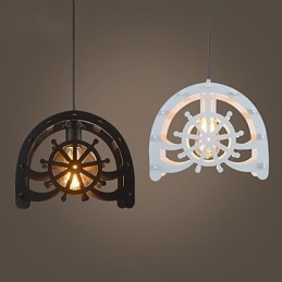 Lampada a sospensione in metallo stile retrò classico, 1 luce, E26/E27