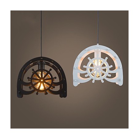 Lampada a sospensione in metallo stile retrò classico, 1 luce, E26/E27