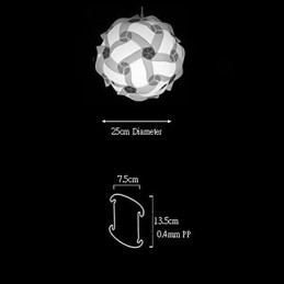 Lampada a sospensione a sfera moderna fai da te 25 cm
