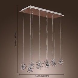 Lampada a sospensione moderna in metallo cromato e cristallo