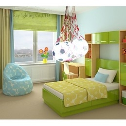 Lampada a sospensione calcio moderna minimalista per bambini, 3 luci