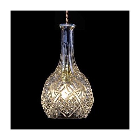 Lampada a sospensione in metallo e cristallo moderna contemporanea