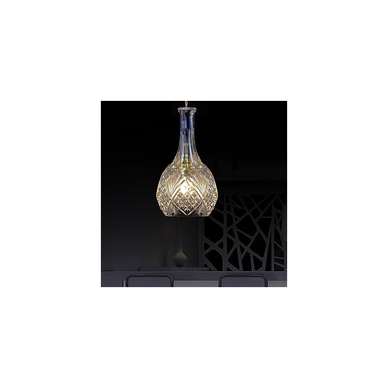 Lampada a sospensione in metallo e cristallo moderna contemporanea