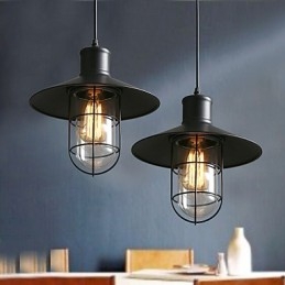 Lampadario a sospensione a gabbia per uccelli, 1 luce, metallo