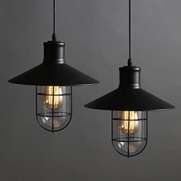 Lampadario a sospensione a gabbia per uccelli, 1 luce, metallo