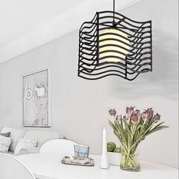 Lampada a sospensione moderna in metallo e vetro bianco e nero, 3 lampadine E26/E27