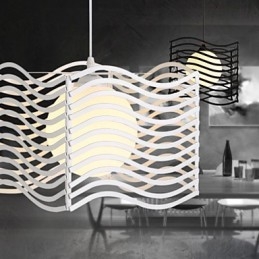 Lampada a sospensione moderna in metallo e vetro bianco e nero, 3 lampadine E26/E27