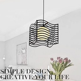 Lampada a sospensione moderna in metallo e vetro bianco e nero, 3 lampadine E26/E27