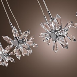 Lampada a sospensione moderna in metallo cromato e cristallo