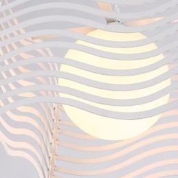Lampada a sospensione moderna in metallo e vetro bianco e nero, 3 lampadine E26/E27