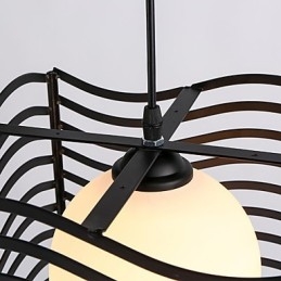 Lampada a sospensione moderna in metallo e vetro bianco e nero, 3 lampadine E26/E27