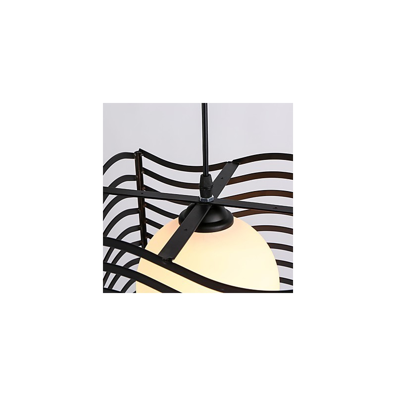 Lampada a sospensione moderna in metallo e vetro bianco e nero, 3 lampadine E26/E27