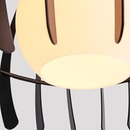 Lampada a sospensione moderna in metallo e vetro, 3 luci E26/E27, catena 80 cm