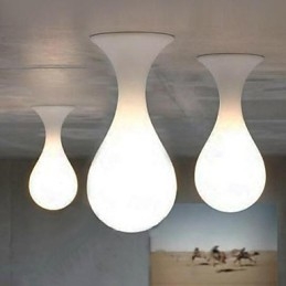 Lampada a sospensione moderna contemporanea in vetro bianca