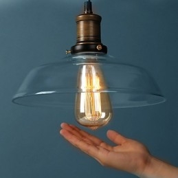 Lampada a sospensione in vetro trasparente moderna 1 luce E26/E27