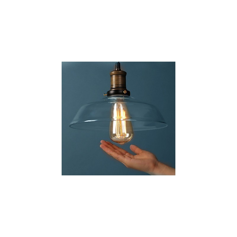Lampada a sospensione in vetro trasparente moderna 1 luce E26/E27