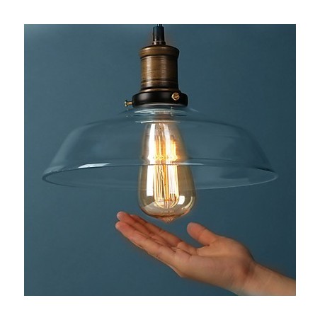 Lampada a sospensione in vetro trasparente moderna 1 luce E26/E27