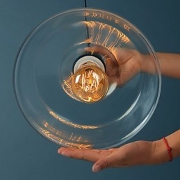 Lampada a sospensione in vetro trasparente moderna 1 luce E26/E27