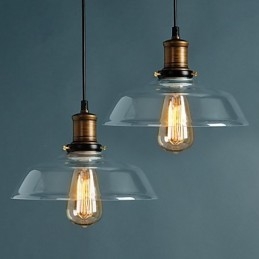 Lampada a sospensione in vetro trasparente moderna 1 luce E26/E27