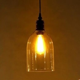 Lampada a sospensione grande in vetro stile americano retrò con luce a goccia