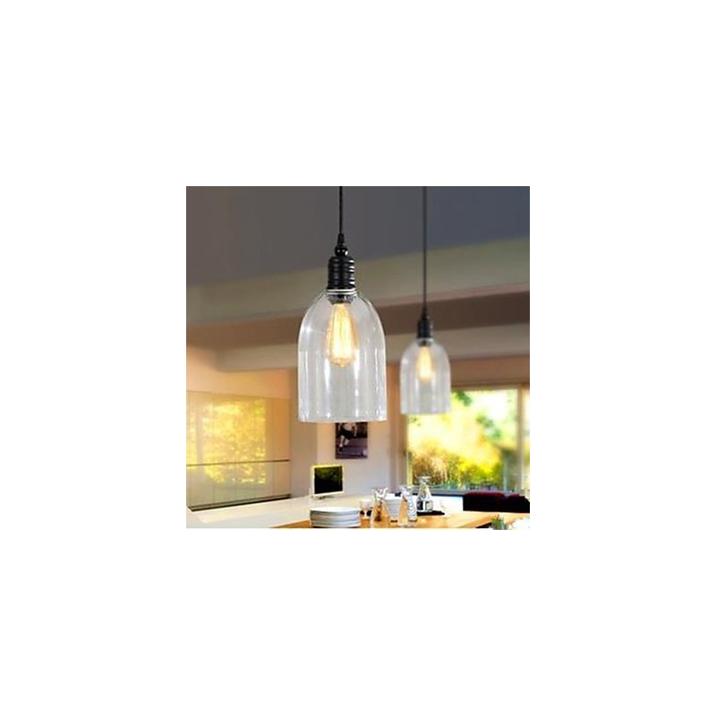 Lampada a sospensione grande in vetro stile americano retrò con luce a goccia