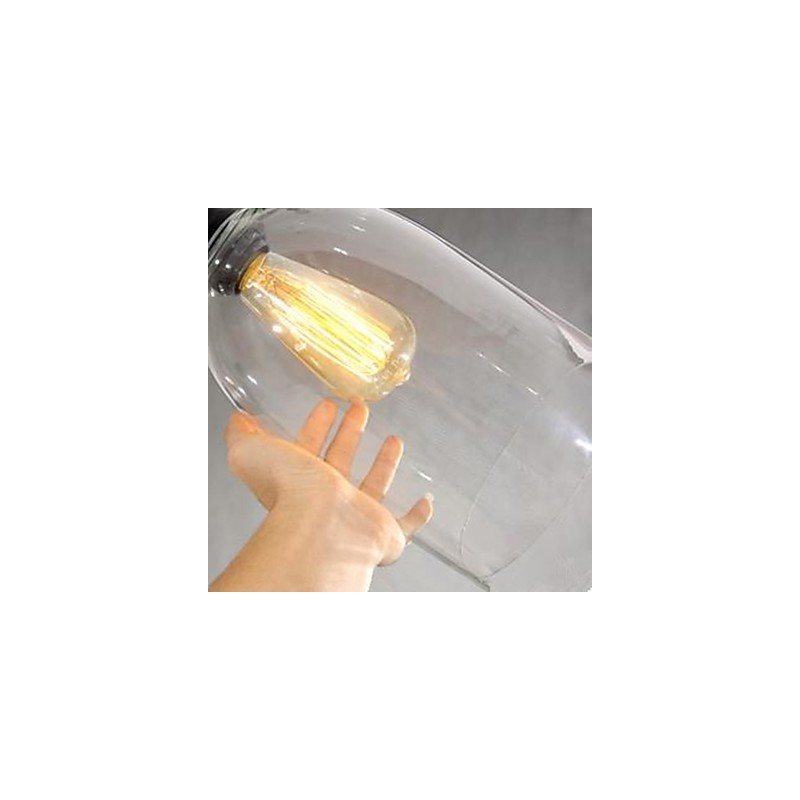 Lampada a sospensione grande in vetro stile americano retrò con luce a goccia