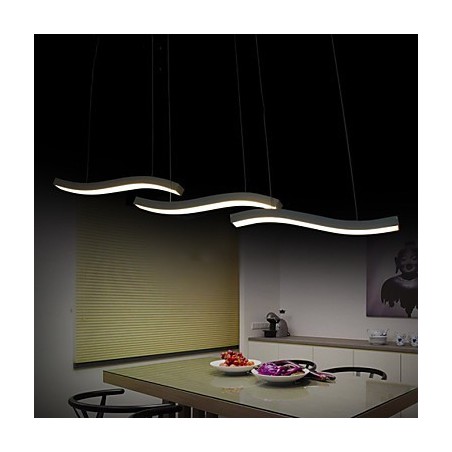 Lampada a sospensione LED in acrilico bianco con design ondulato