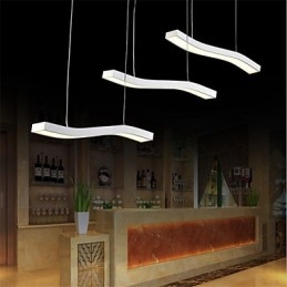 Lampada a sospensione LED in acrilico bianco con design ondulato