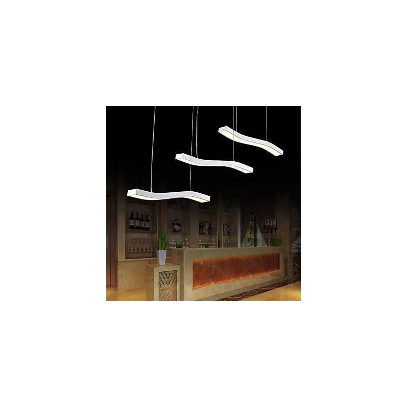 Lampada a sospensione LED in acrilico bianco con design ondulato