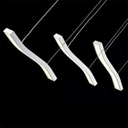 Lampada a sospensione LED in acrilico bianco con design ondulato