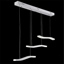 Lampada a sospensione LED in acrilico bianco con design ondulato