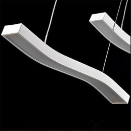 Lampada a sospensione LED in acrilico bianco con design ondulato