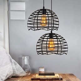 Lampada a sospensione retrò in metallo stile classico, 1 lampadina E26/E27, regolabile