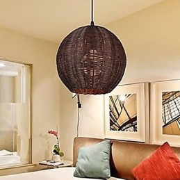 Lampada a sospensione globo in metallo nera e marrone moderna contemporanea