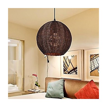 Lampada a sospensione globo in metallo nera e marrone moderna contemporanea