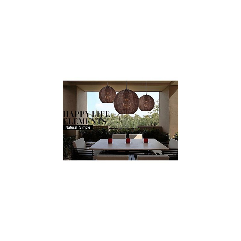Lampada a sospensione globo in metallo nera e marrone moderna contemporanea
