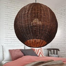 Lampada a sospensione globo in metallo nera e marrone moderna contemporanea